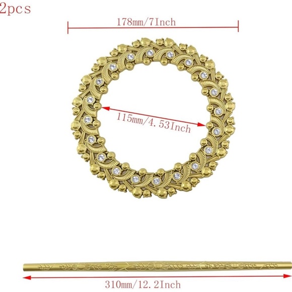 Mewutal 2 Pack Gold Curtain Tiebacks Round
Gold Curtain Tiebacks w/Rhinestones - Picture 3 of 7